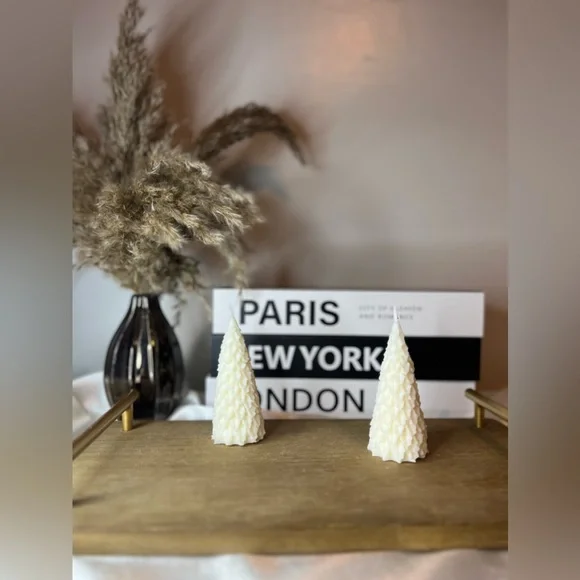 White Christmas Tree Candle Set - Picture 1 of 5